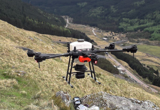 a drone planting trees