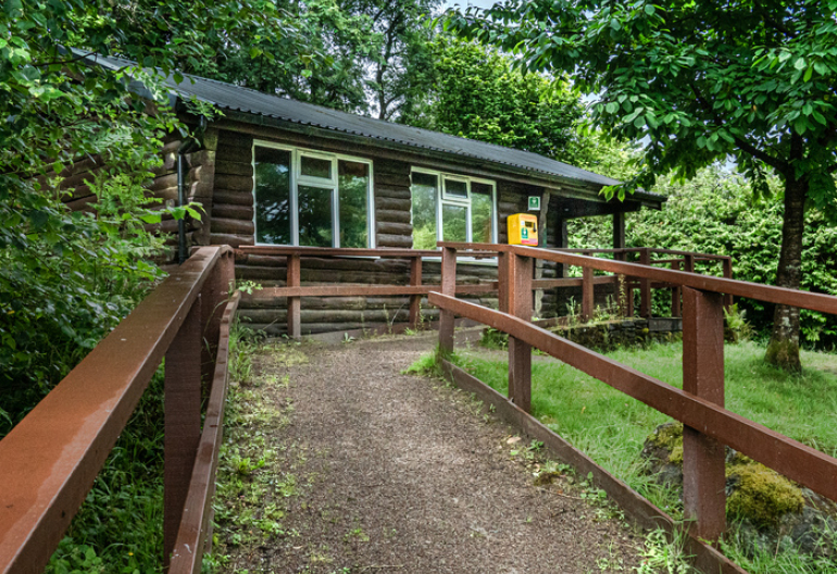 A log cabin visitor centre