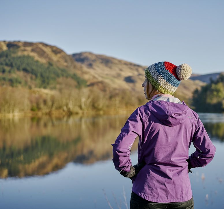 Woman looking over Loch Trool