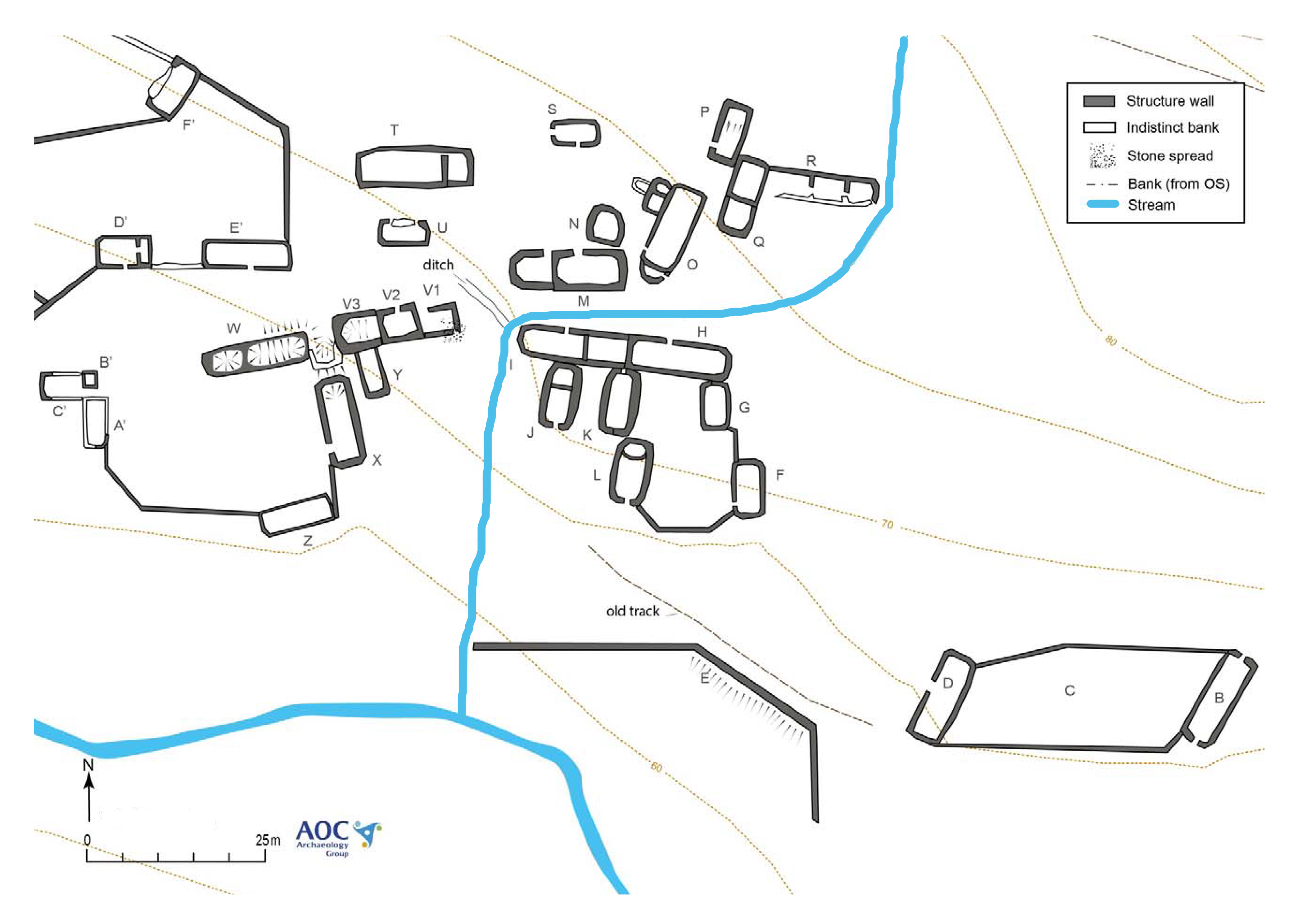 a map of the buildings on site