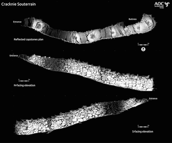 Orthographic views of Cracknie souterrain