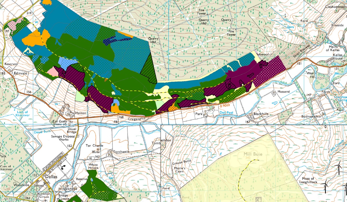 Land Management Plan map with coloured areas showing where work will take place