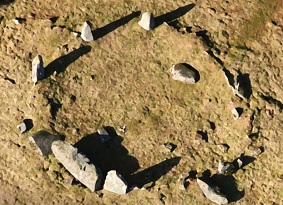 Aerial view of a recumbent stone circle
