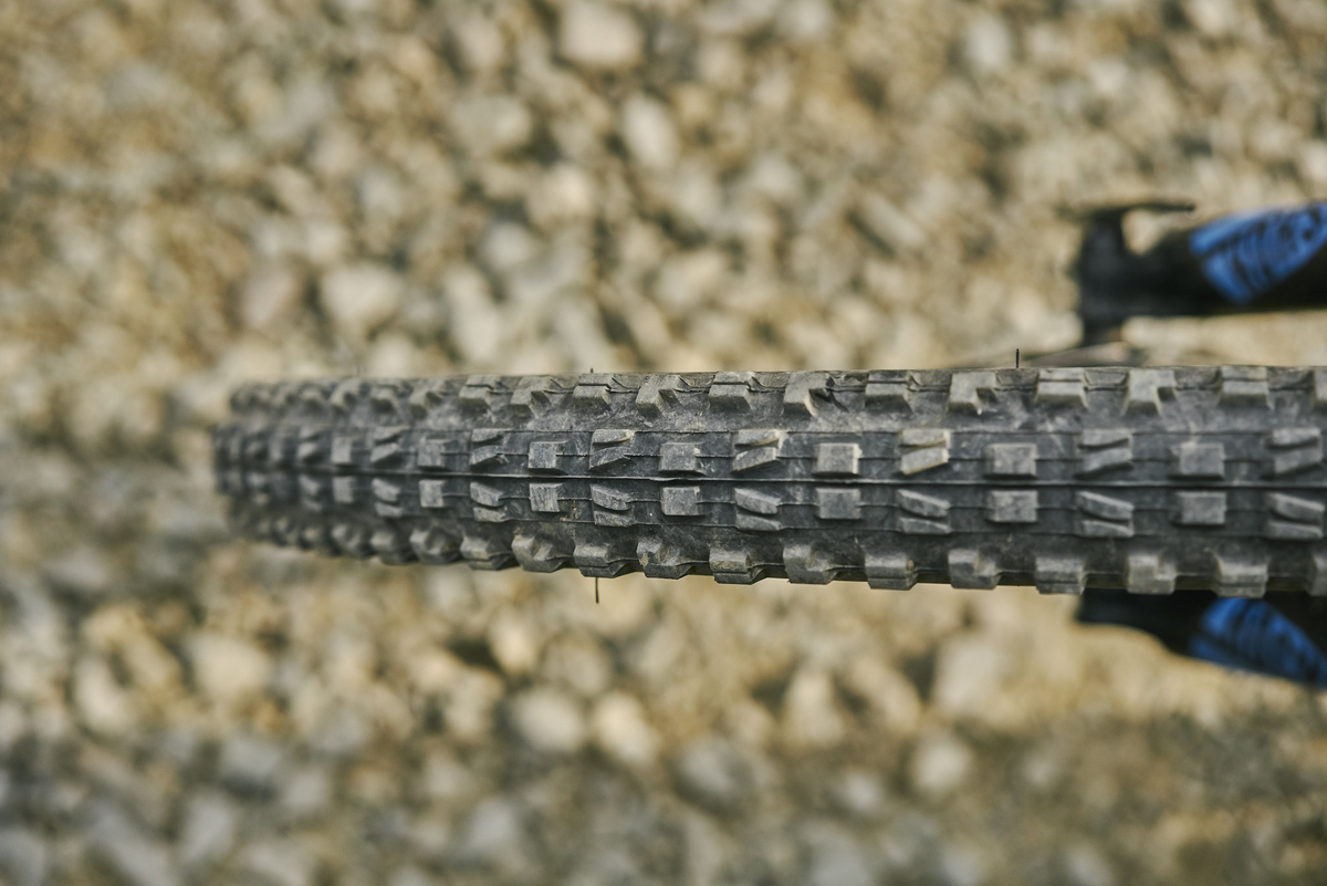 A mountain bike tyre