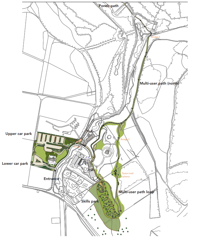 map of the area of the Masterplan works at Glentress