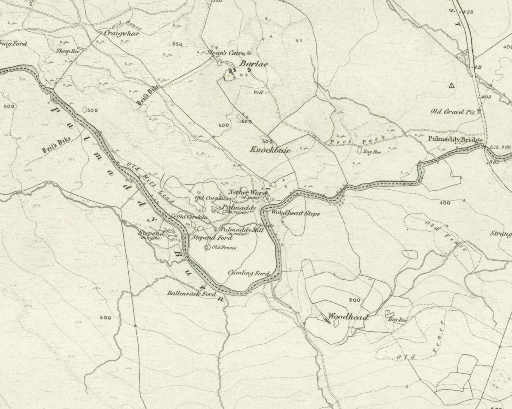 An old map of the Polmaddy township.