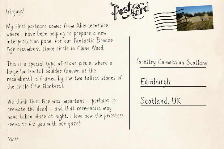 Composite image of a postcard detailing where the page author has been traveling 