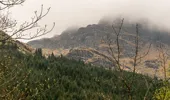Mountains covered by fog