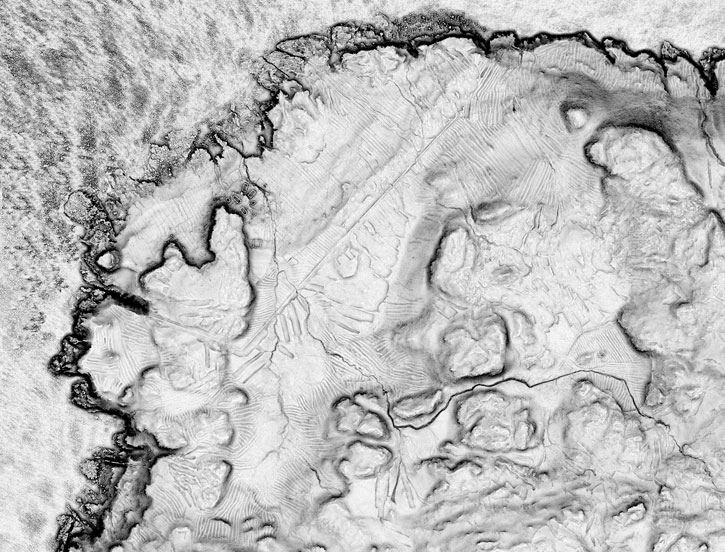 Laser scanned aerial view of archaeological site at Kraiknish Dun.