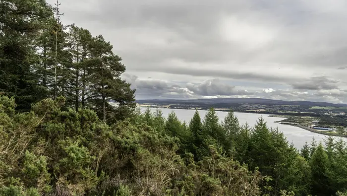 View out to the Moray Firth and the city of Inverness from the hill.