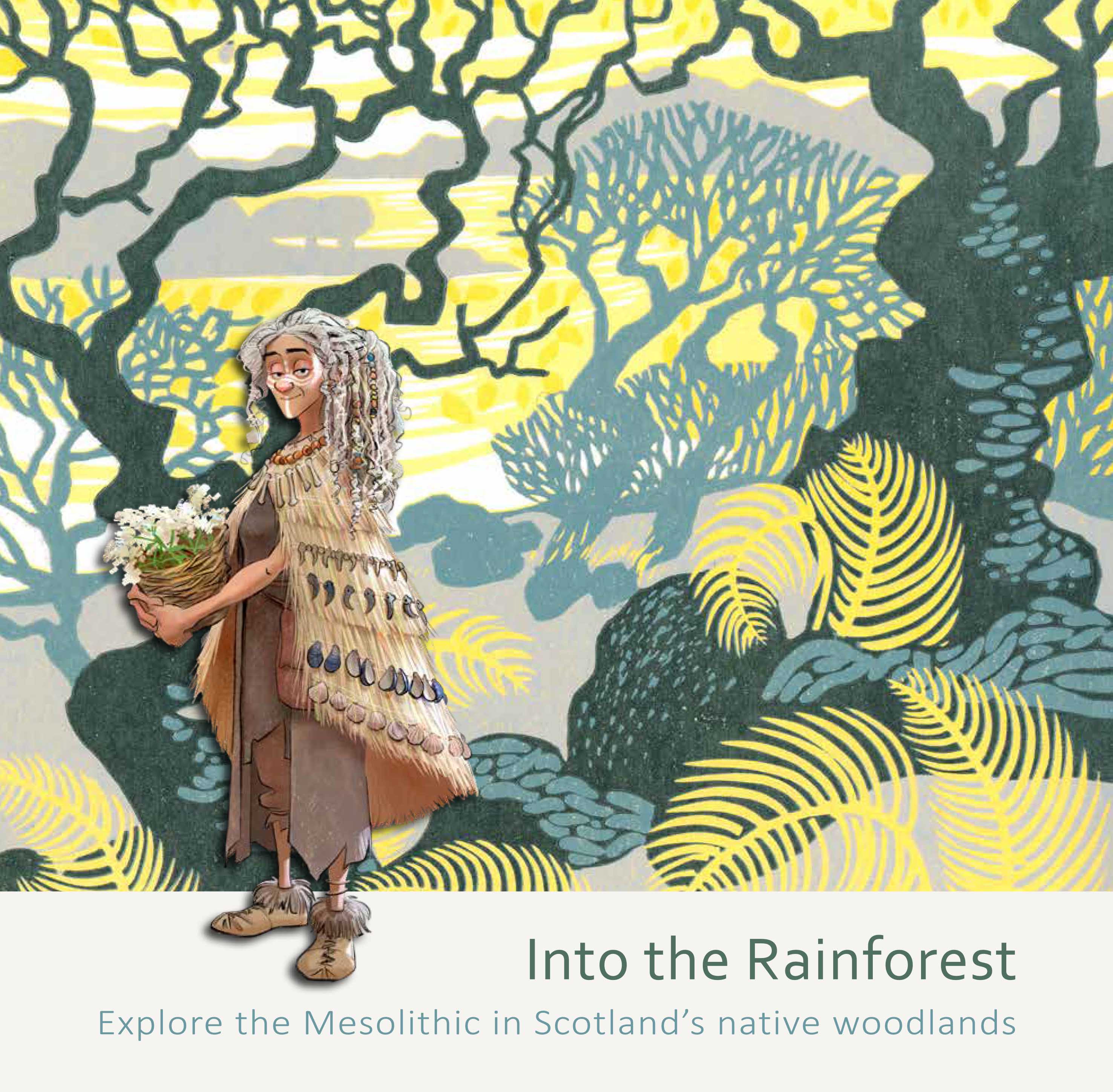 Into the Rainforest booklet front cover featuring older woman carrying a basket.