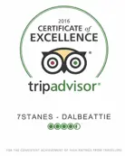 The tripadvisor logo, with the words 'Certificate of Excellence, tripadvisor' inside a green cirle with a owl graphic. 