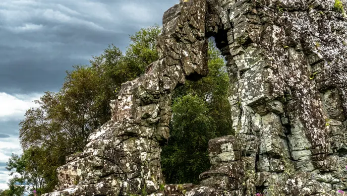 A stone rock formation